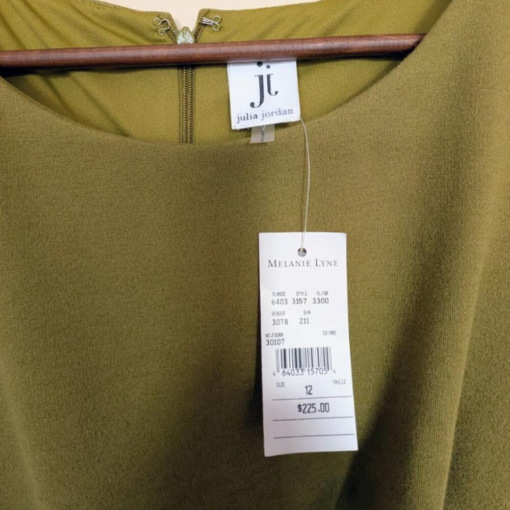Melanie Lyne Crew Neck Ruched Ponte Sheath Dress Size 12 NWT - Picture 4 of 5